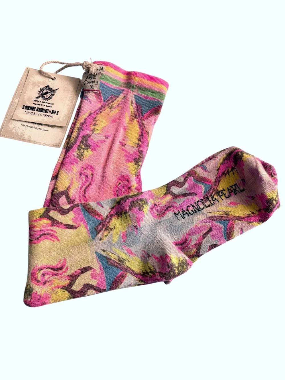Magnolia Pearl RARE Rainbow Unicorn OTK Socks NWT